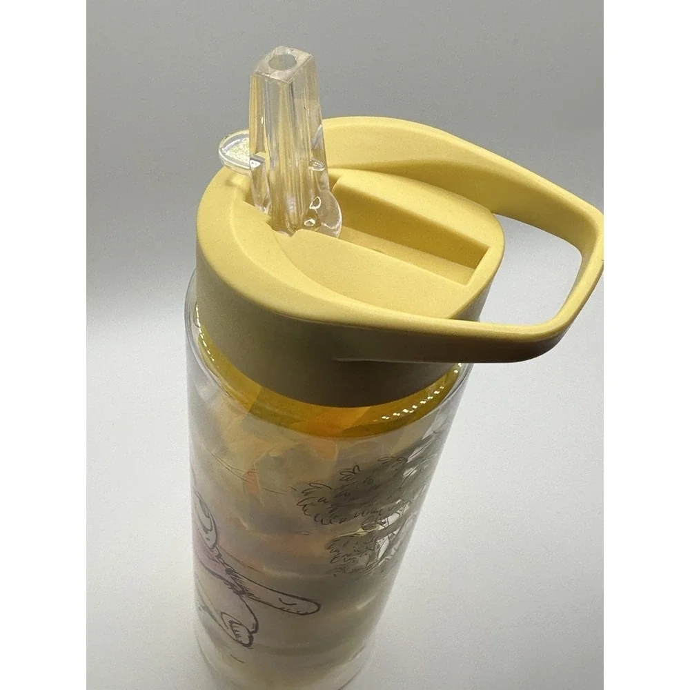 Disney Winnie the Pooh Clear Water Bottle Straw Flip Lid 10 in